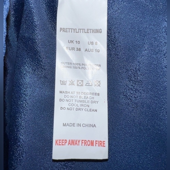 PrettyLittleThing Ladies Blue Ruffled Mid Length Dress Size 6 - Picture 7 of 9